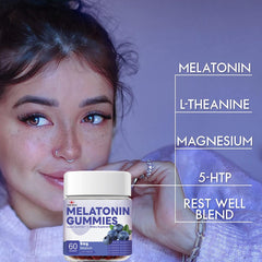 中国以岭 褪黑素软糖 助眠/改善睡眠 蓝莓味 60粒/瓶 改善睡眠质量,快速入睡,一夜安枕