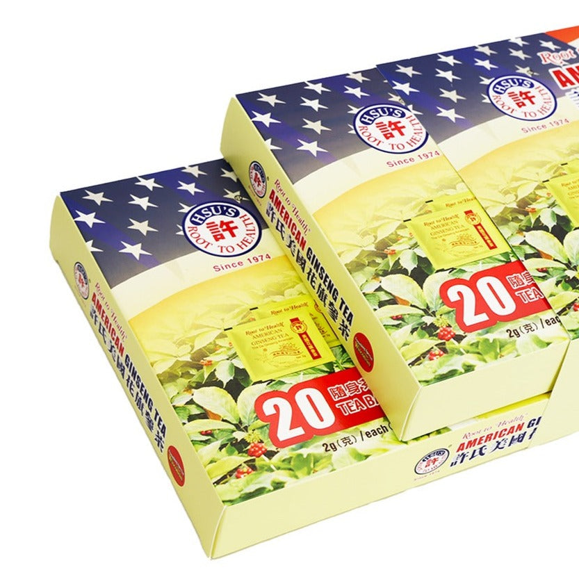 Hsu's Root to Health American Ginseng Tea 60 Tea Bags 120g （20*3）