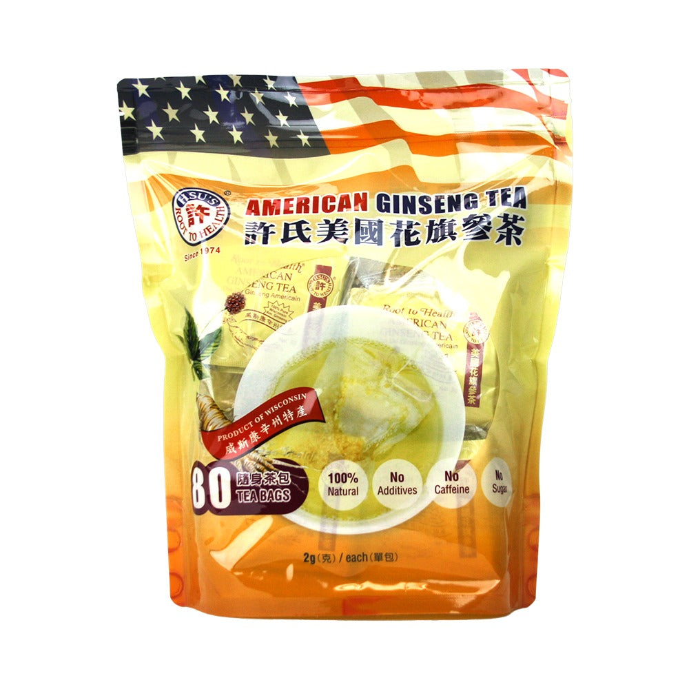 Hsu's Root to Health American Ginseng Tea 80 Tea Bags 160g