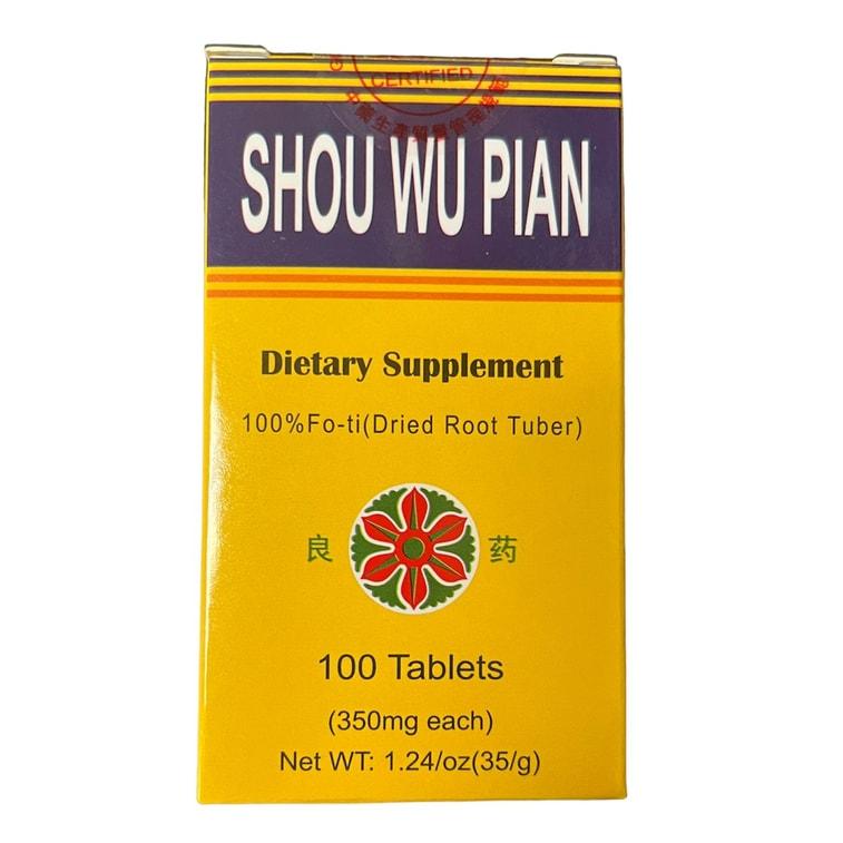 GXW Shou Wu Pian 100% Fo Ti Root 100 Pills