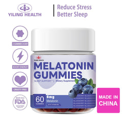 Yi Ling Melatonin Gummy improve sleep for adults blueberry flavor 60pcs/bottle