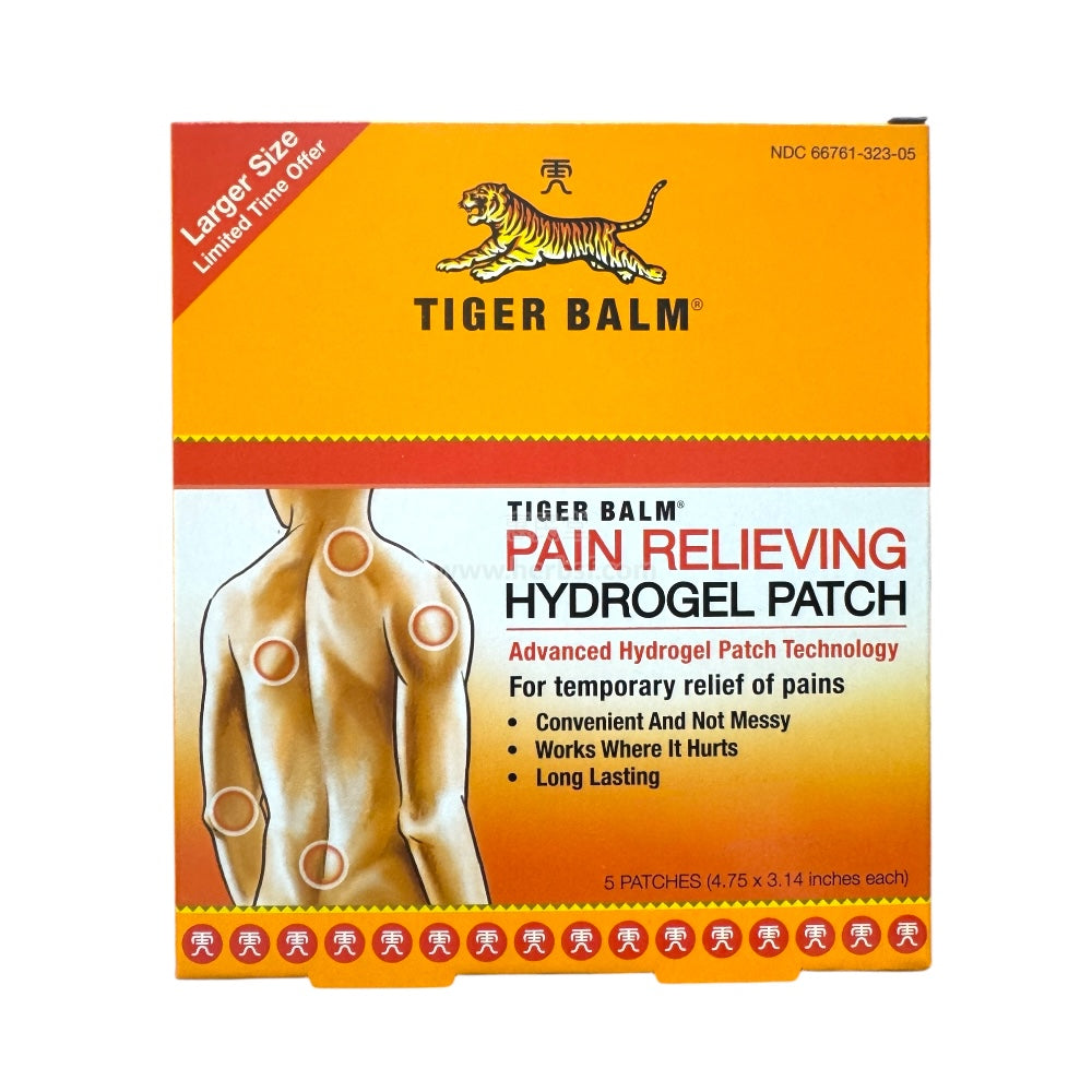Tiger Balm 虎标 止痛贴膏 驱风活络 活血化瘀 关节炎 肌肉拉伤 贴膏 5贴 4.75 X 3.14 英寸