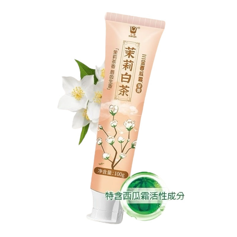 SanJin Watermelon Frost Toothpaste Jasmine White Tea Flavor 100g
