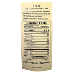 Ge Xian Weng Five Flower Tea Heat clearing and Detoxifying Body Balance 10g x 16 Bags Wu Hua Cha