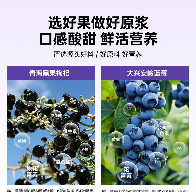 10送2 寧安堡 藍莓黑枸杞原漿 100% 無添加 花青素 營養原漿 易吸收 30ml