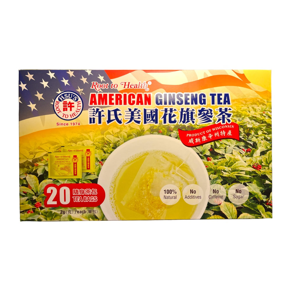 Hsu's Root to Health American Ginseng Tea 20 Tea Bags 40g Gift Box