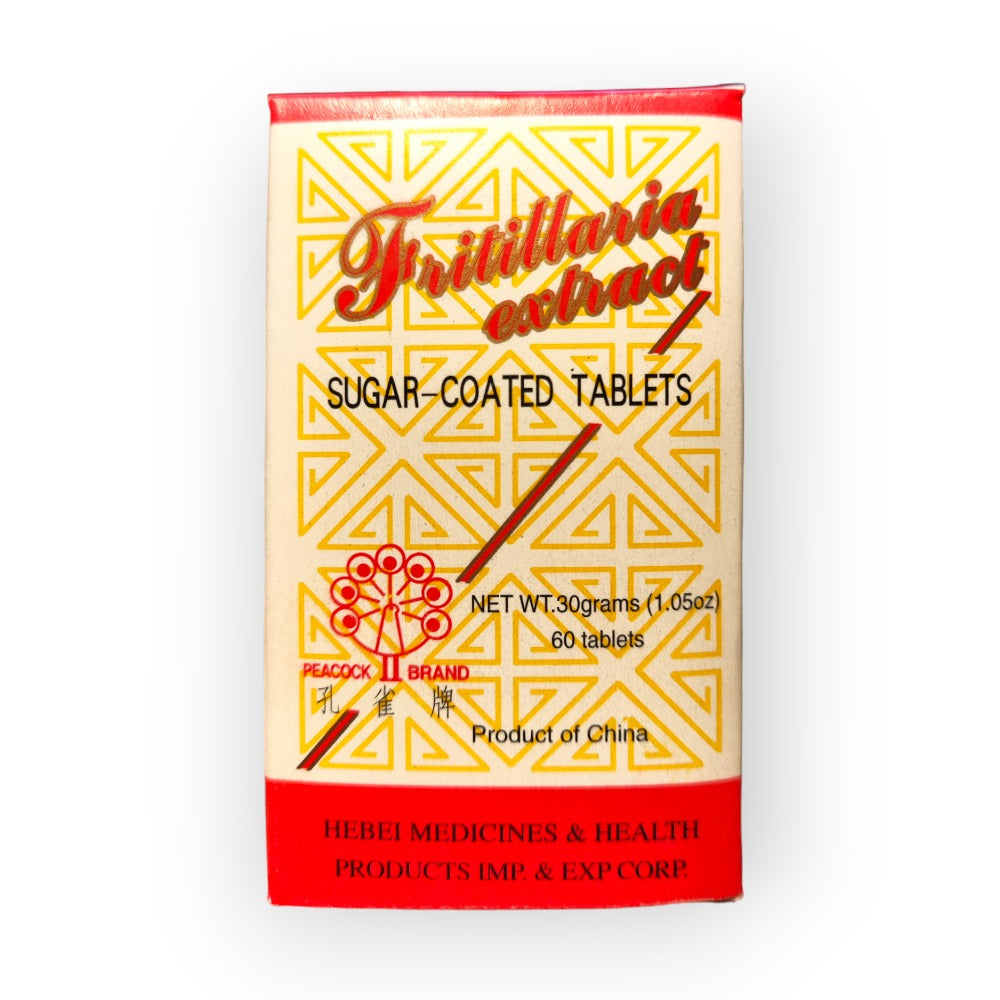 Peacock Brand Chuan Bei Jing Fritillaria Extract Sugar Coated 60 Tablets