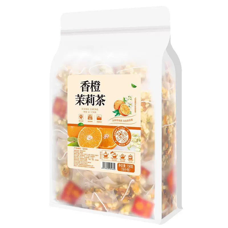 麦思珍 香橙茉莉茶 50茶包 提神醒脑 消化开胃 调节情绪 增加抗氧化剂 降低胆固醇 150克