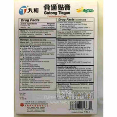 TianHe Gutong Tiegao Pain Relieving Patch 10 Plasters