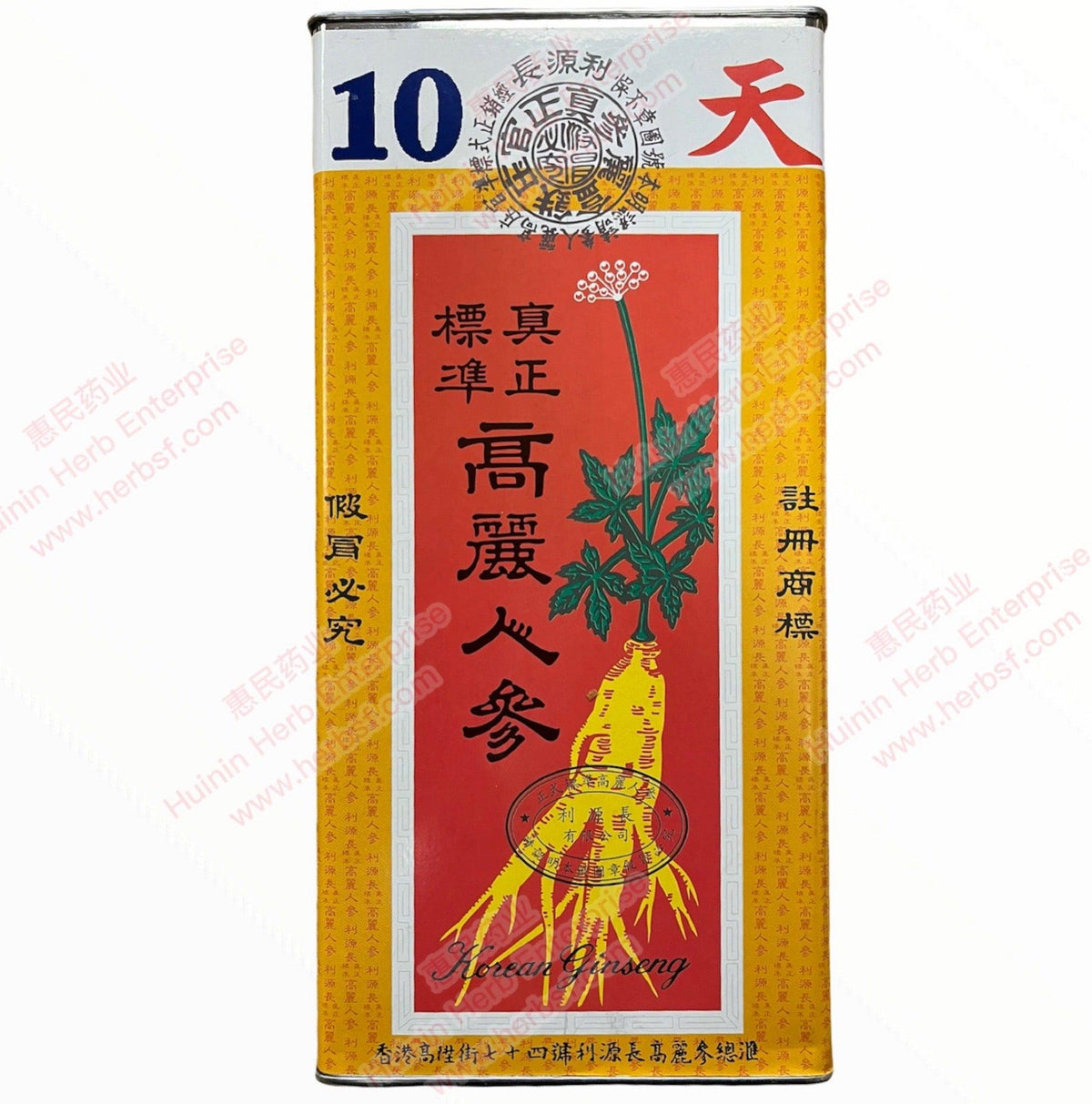 Korean Red Ginseng Tian 10 - Huimin Herb Online, LLC